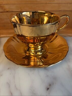 Royal Winton Grimwades Gold Lustre Teacup and Saucer